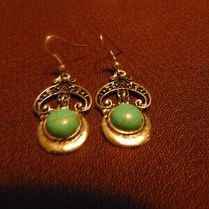 Pressed Turquoise Designer Earrings